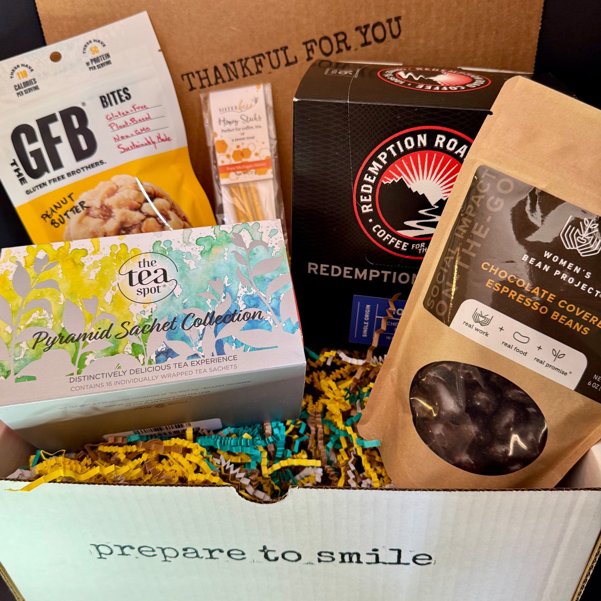 Gift box for Corporate Clients in a box that says Thankful for you